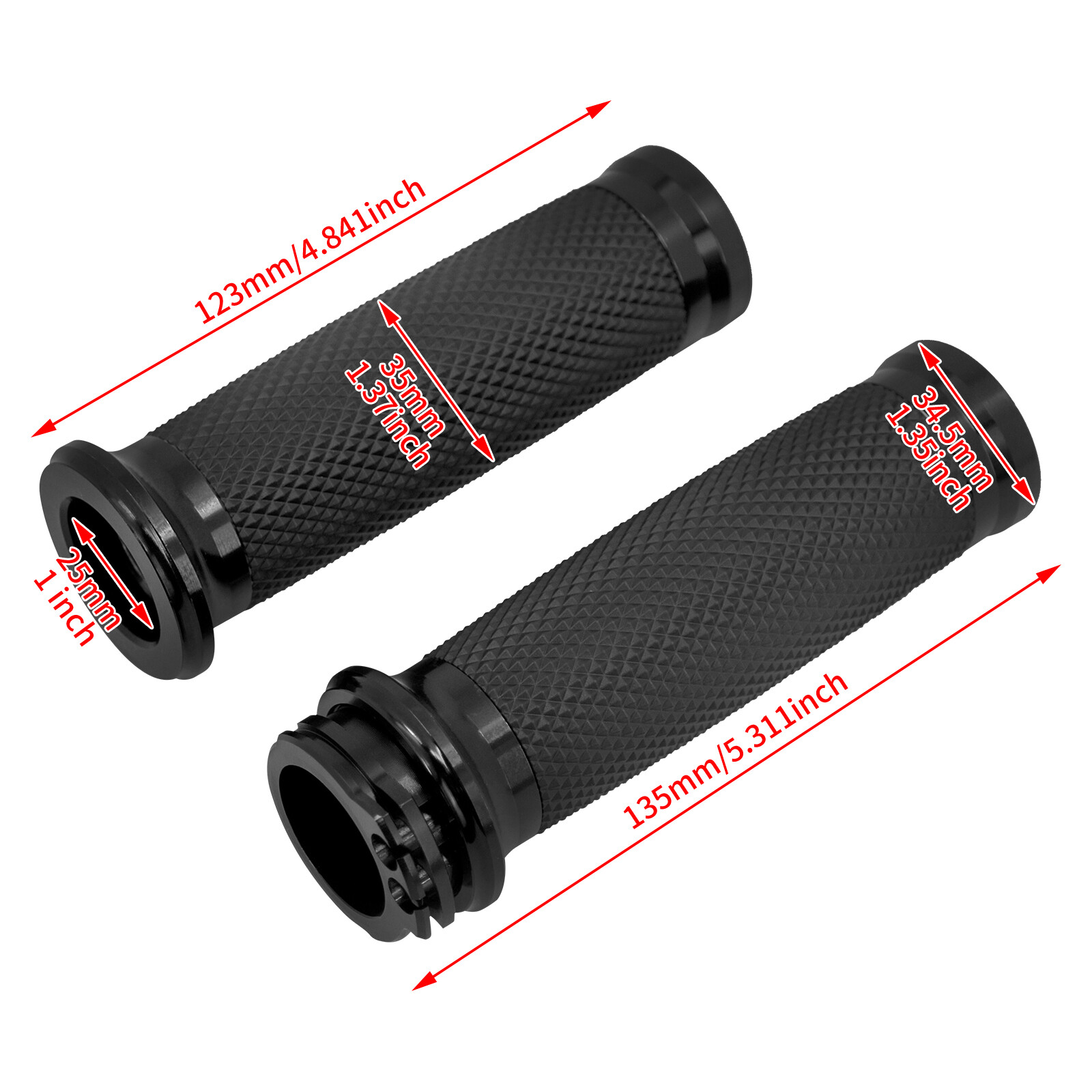 1″ Motorcycle Black Handlebar Hand Grips Fit For Harley Touring Softail Dyna