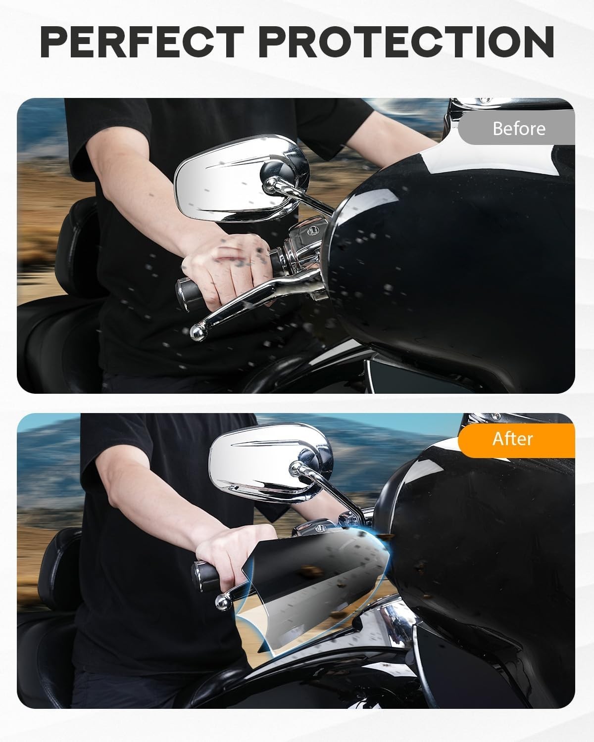 Durable Stainless Steel Coffin Cut Hand Guards for Harley Motorcycles 2007-2023