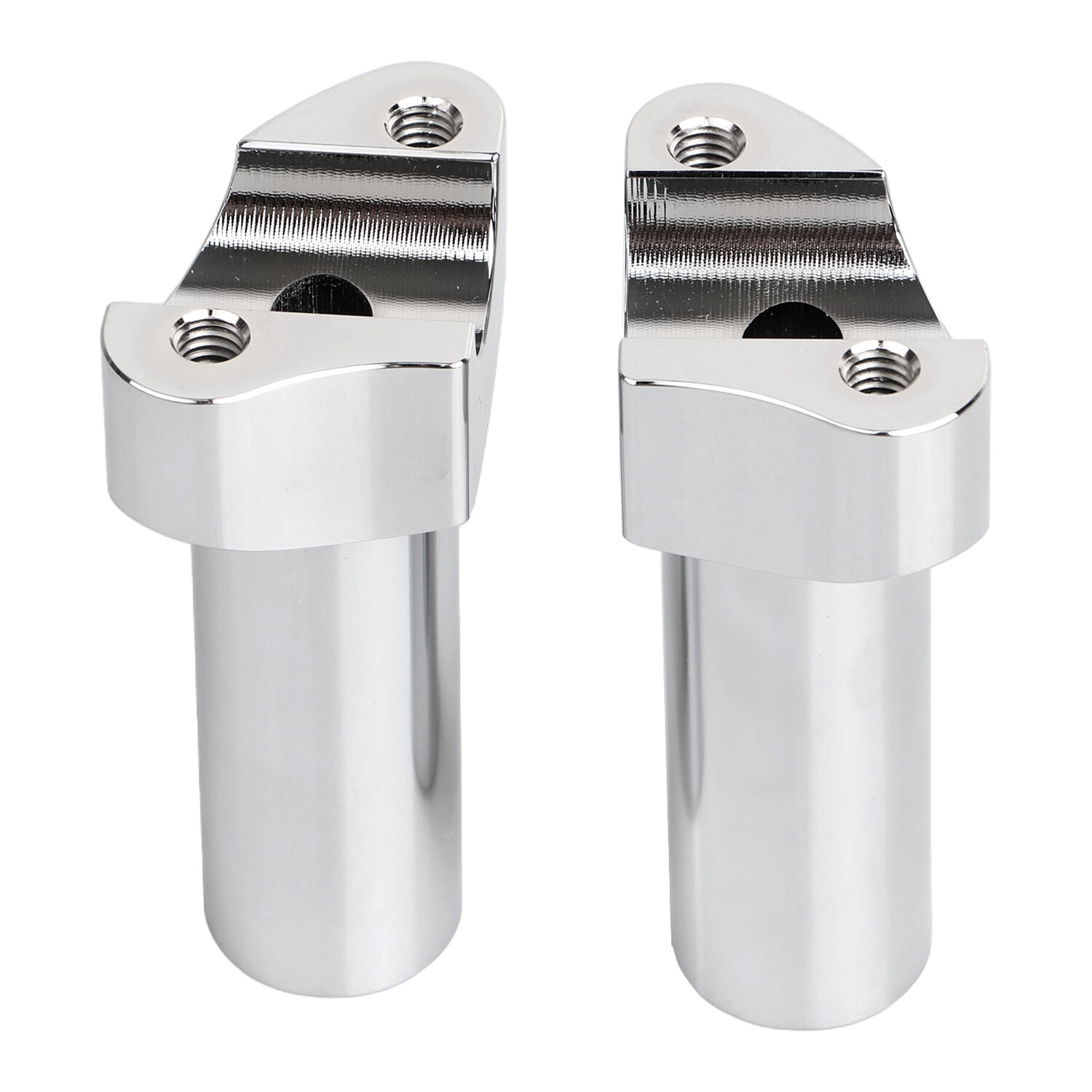Chrome 4″ Tall Straight Handlebar Risers For Harley Low Rider Road King Softail