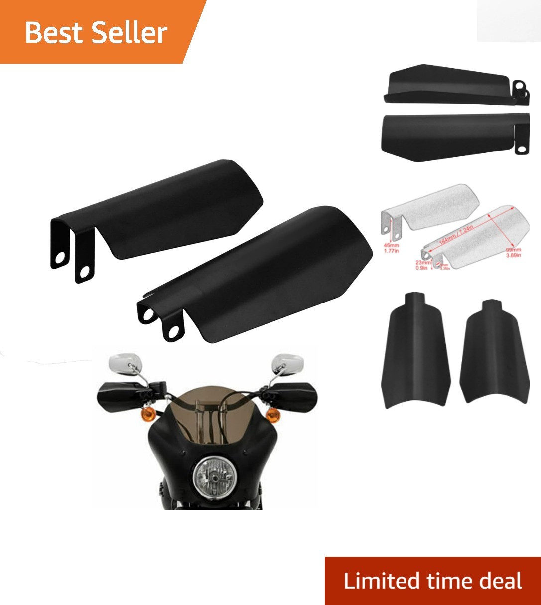 Custom Matte Black Handguards for Harley Touring – Durable Coffin Cut Style