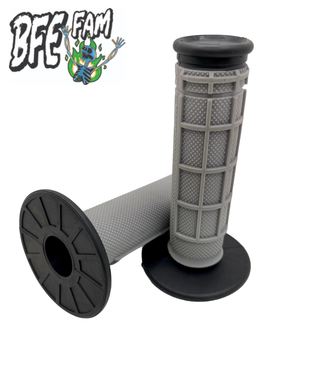 BFE MX Grips Half Waffle Dual Compound Black Motorcycle Dirt Bike Dual Sport