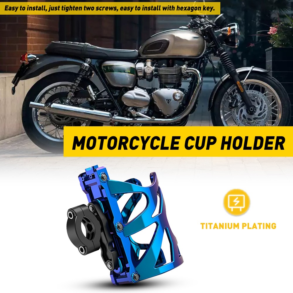 Universal Motorcycle Cup Holder Fit Honda, Handlebar Kawasaki Yamaha, SuzUSi,