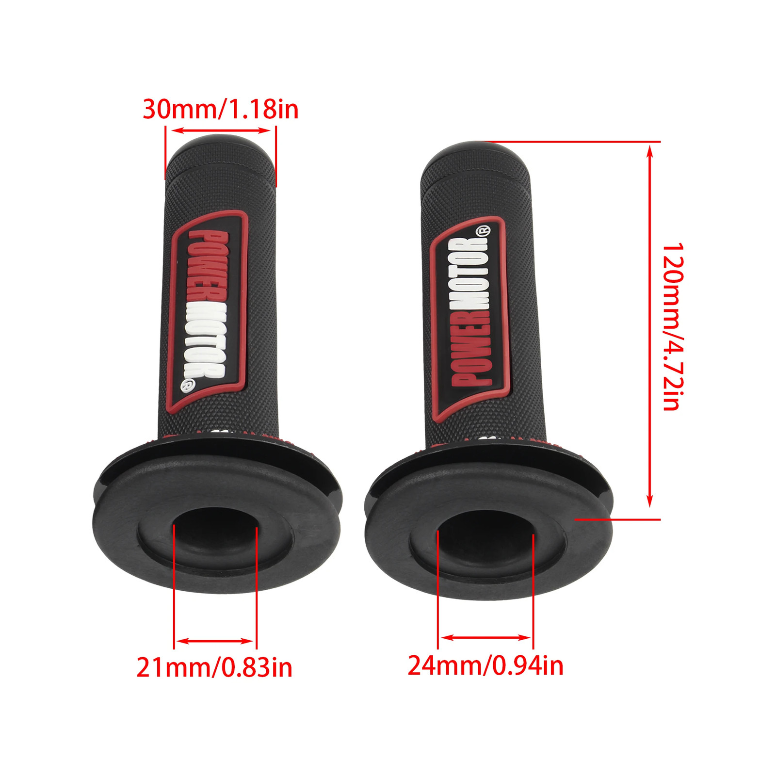 Motocross Rubber Grips Powermotor 7/8″ 22mm 24mm Handlebar Protection Motorcycle