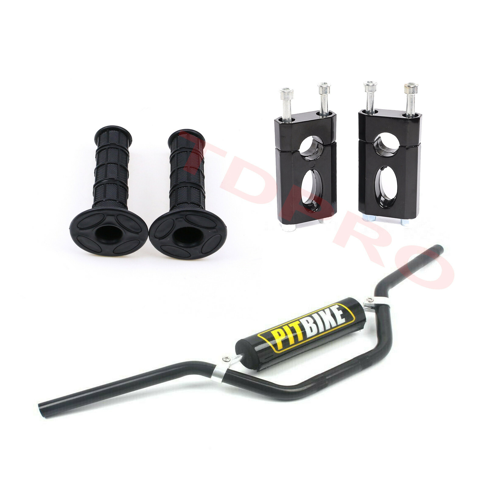 7/8” 22mm Handlebar Grips Cross Bar Risers for Dirt Pit Bike XR50 KLX110 SSR125