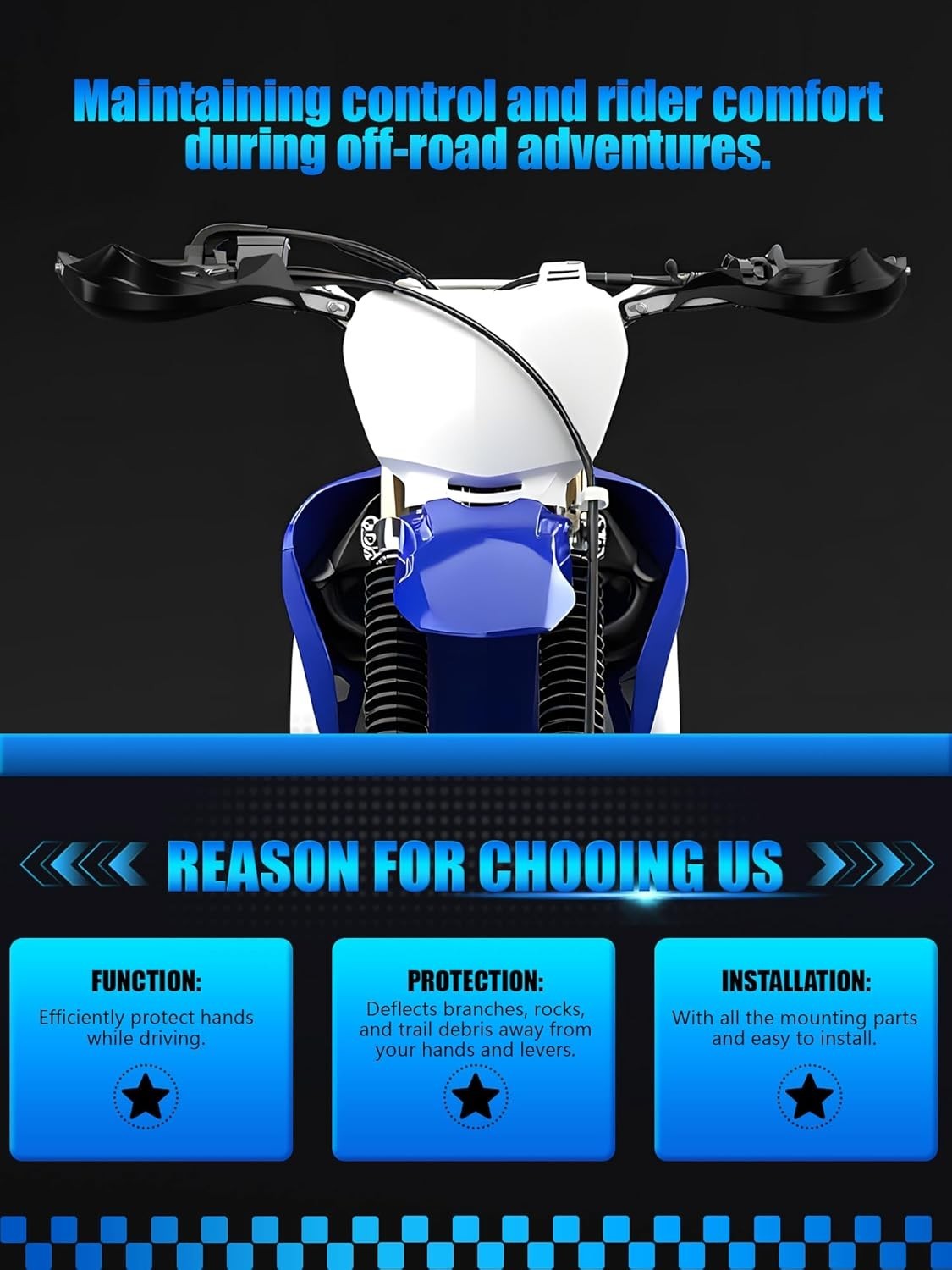 Dirt Bike Handguards Aluminum Plastic 7/8 1 1/8 Inch Universal Fit