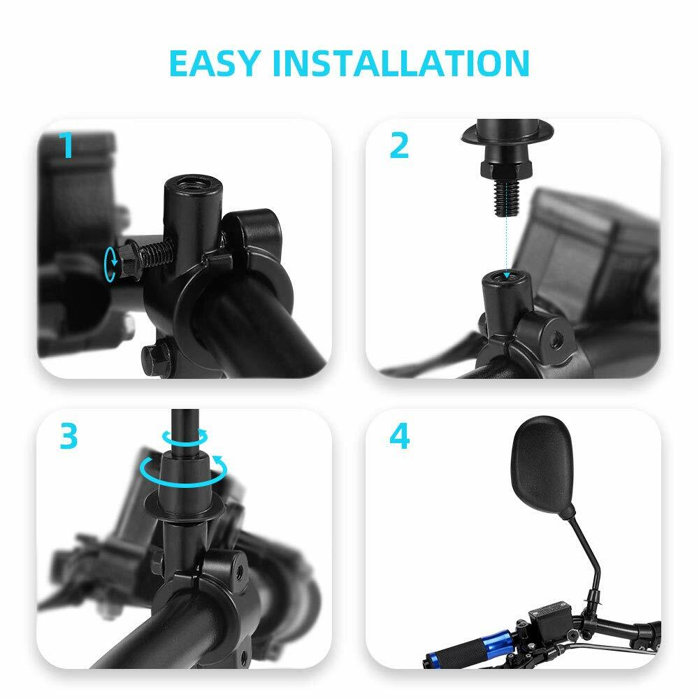 ATV Rear View Side Mirror w/7/8″ Handlebar for Polaris Sportsman Honda Foreman