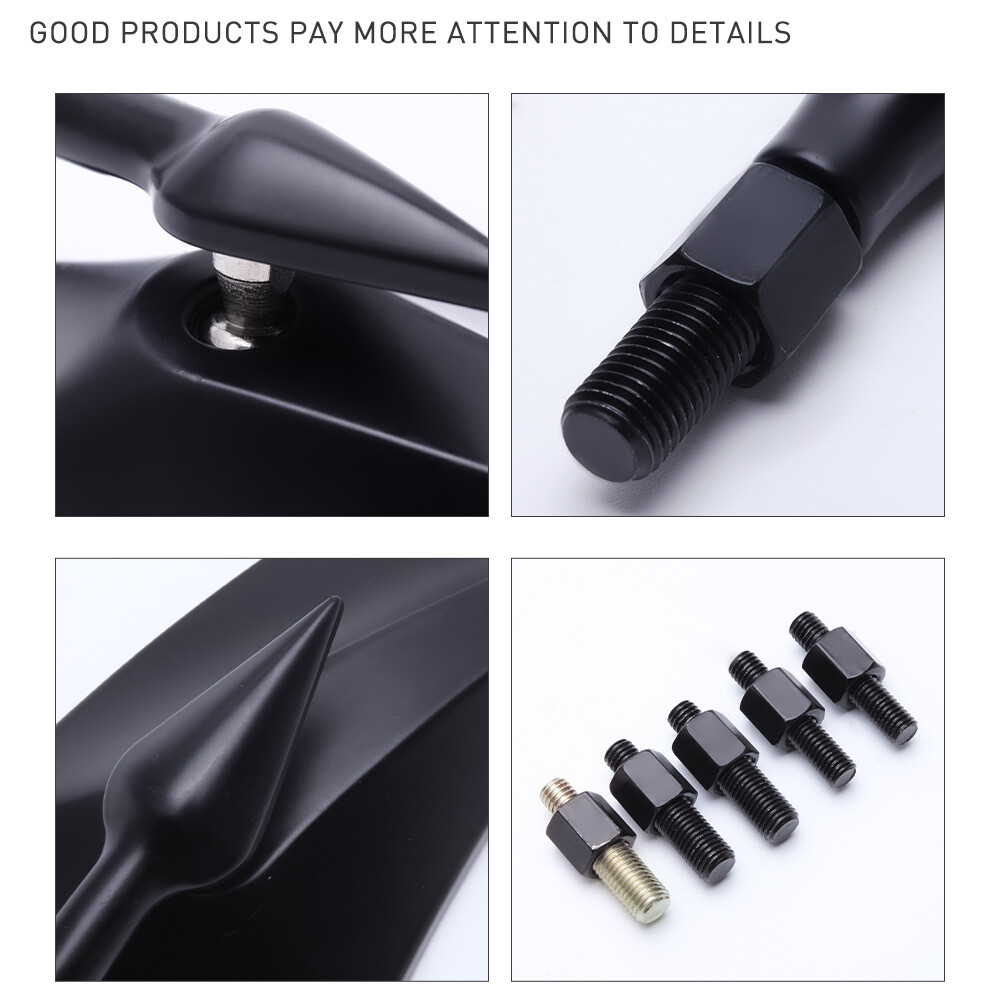 Black Motorcycle Mirrors For Harley Touring Street Glide Road King Softail XL883