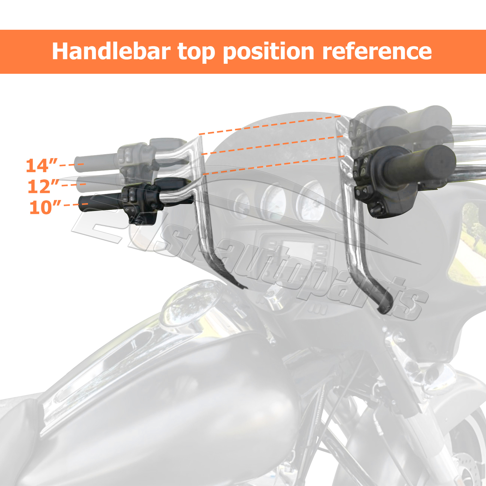 10″ Rise Meathook Bagger Ape Handlebar for 86-23 Harley Touring FLH FLHX FLHTC