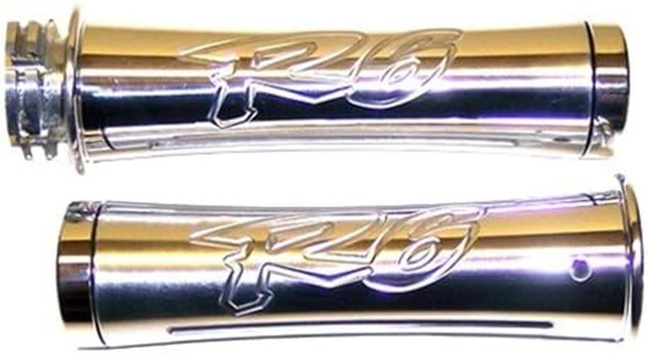 Chrome Handle Bar Grips 22 mm 99 – 14 YAMAHA R6 / R6S CNC Billet Aluminum USA