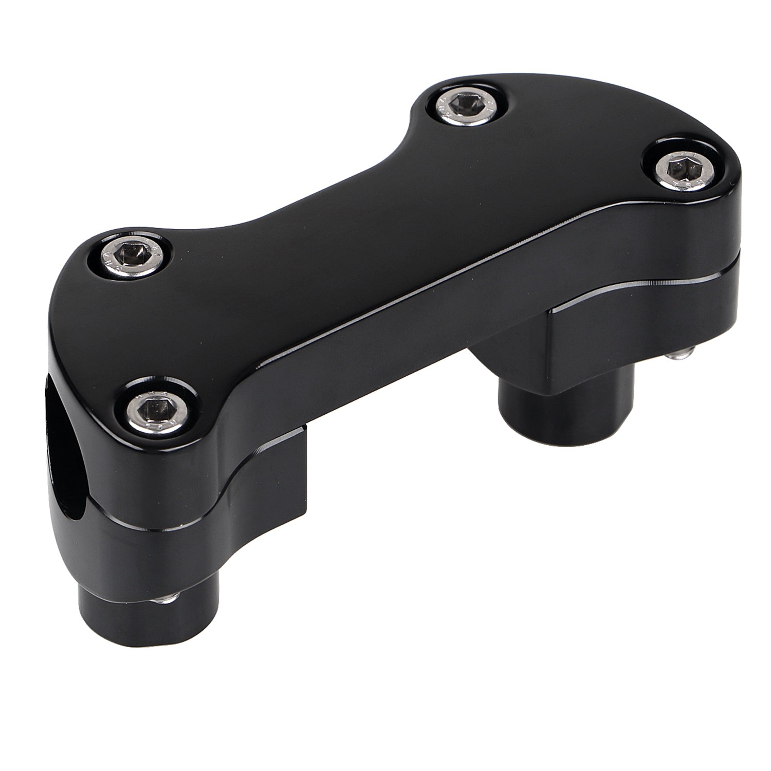 Black 1.7″ Handlebar Risers 1″ Top Clamp For Harley Tour Wide Glide Classic FLTC