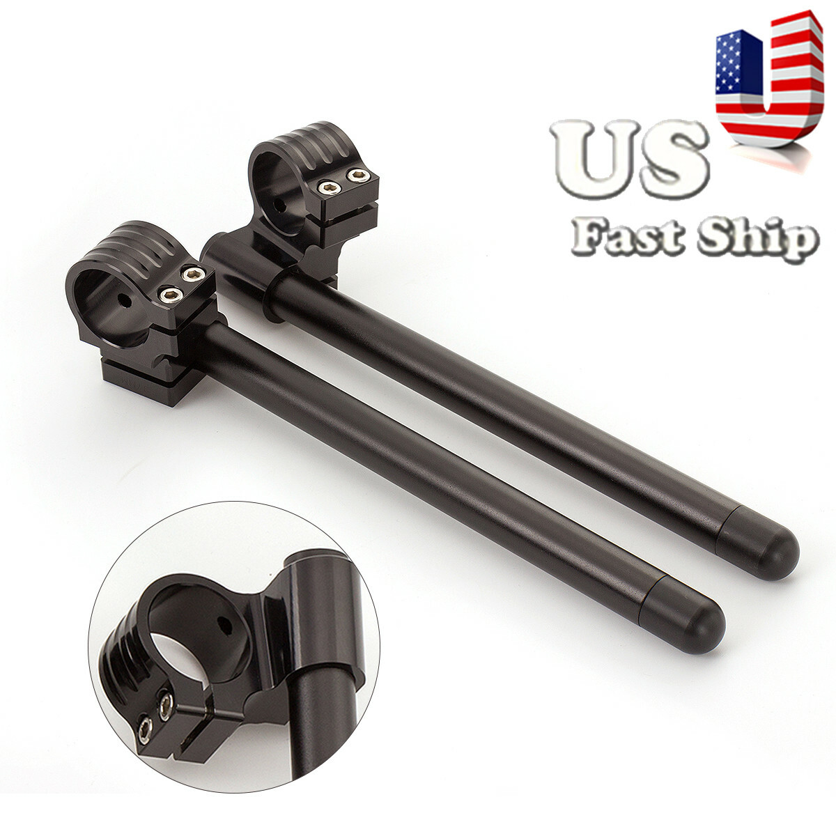 CNC For HONDA CBR600RR 2005+ Riser 1in 48mm Clip-Ons Handlebar Handle Bar Fork