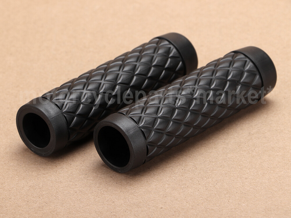 Pair 1″ Black Rubber TPV Torker Grips For Harley Dyna Softail Sportster 883 1200
