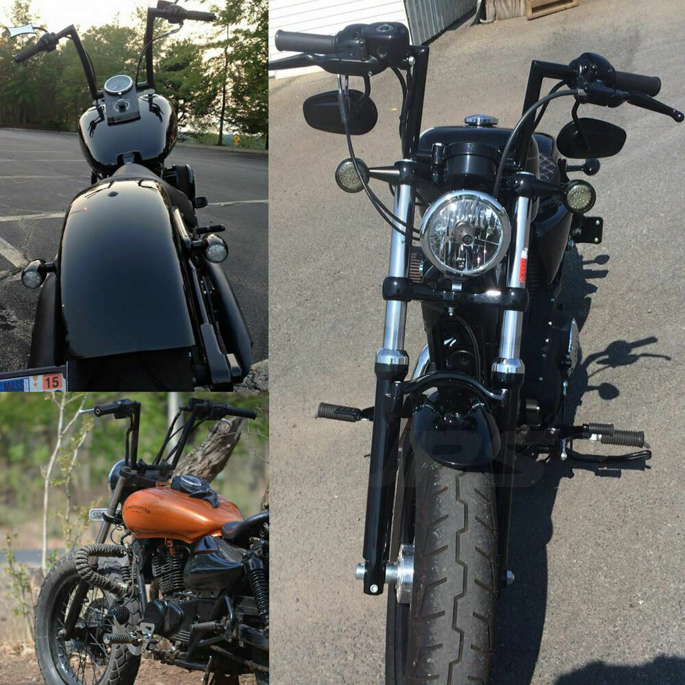 Motorcycle 1″ inch Drag Z-Bar Rise 10-1/2″ Ape Hanger Handlebar For Harley FXS