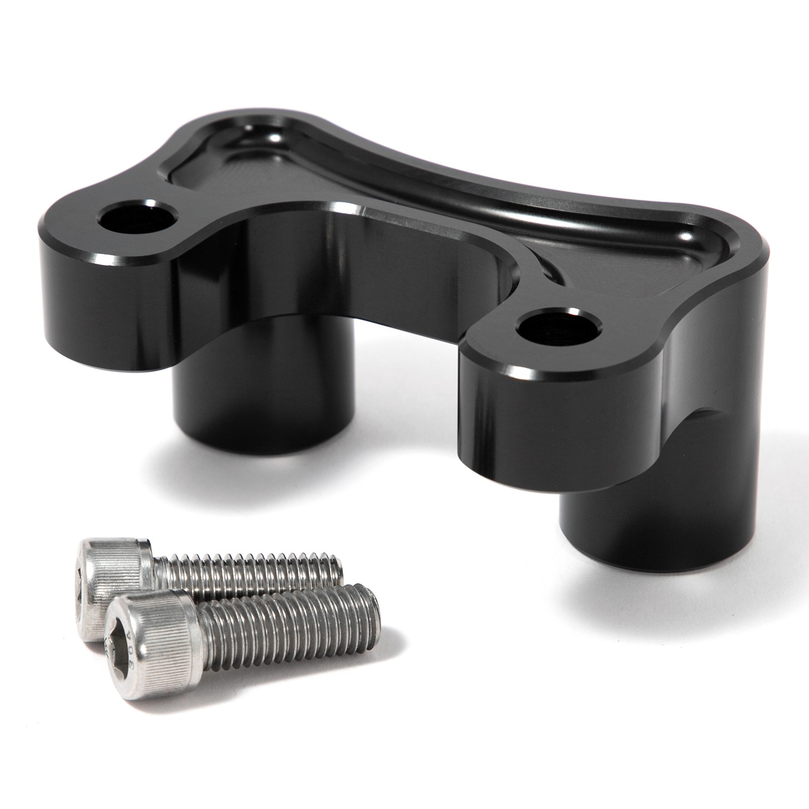 Anodized Black Handlebar Riser Clamp Adapter for Harley Touring Dyna Softail