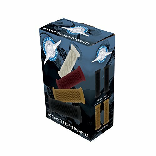 United Pacific 52000B Black 1-in Motorcycle Rubber Grip Set