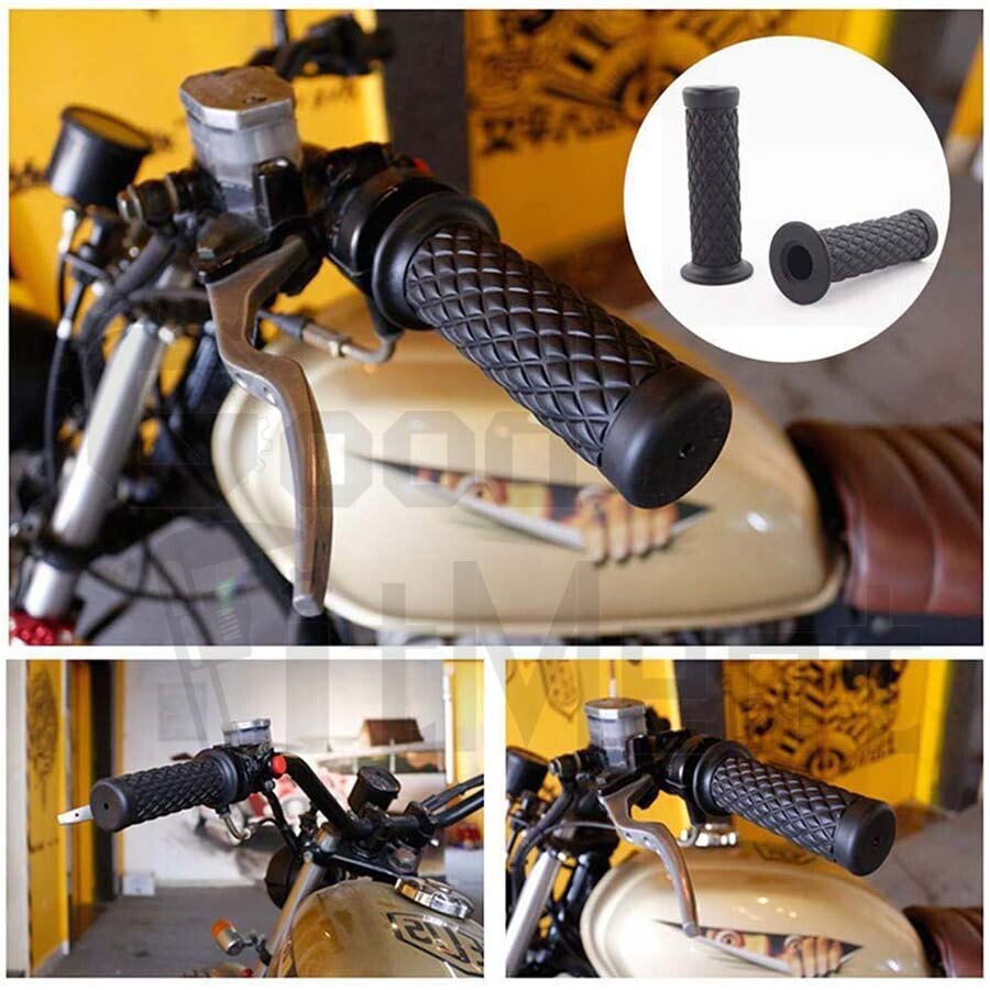 Motorcycle 7/8″ Hand Grips Handlebar Gel Rubber For Honda Suzuki Yamaha Kawasaki