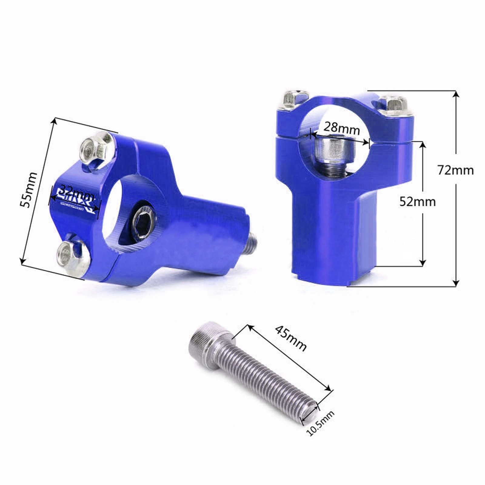 4MX Husqvarna Handlebar Risers 28mm Fat Bars Husqvarna 125 CR 2010 to 2012