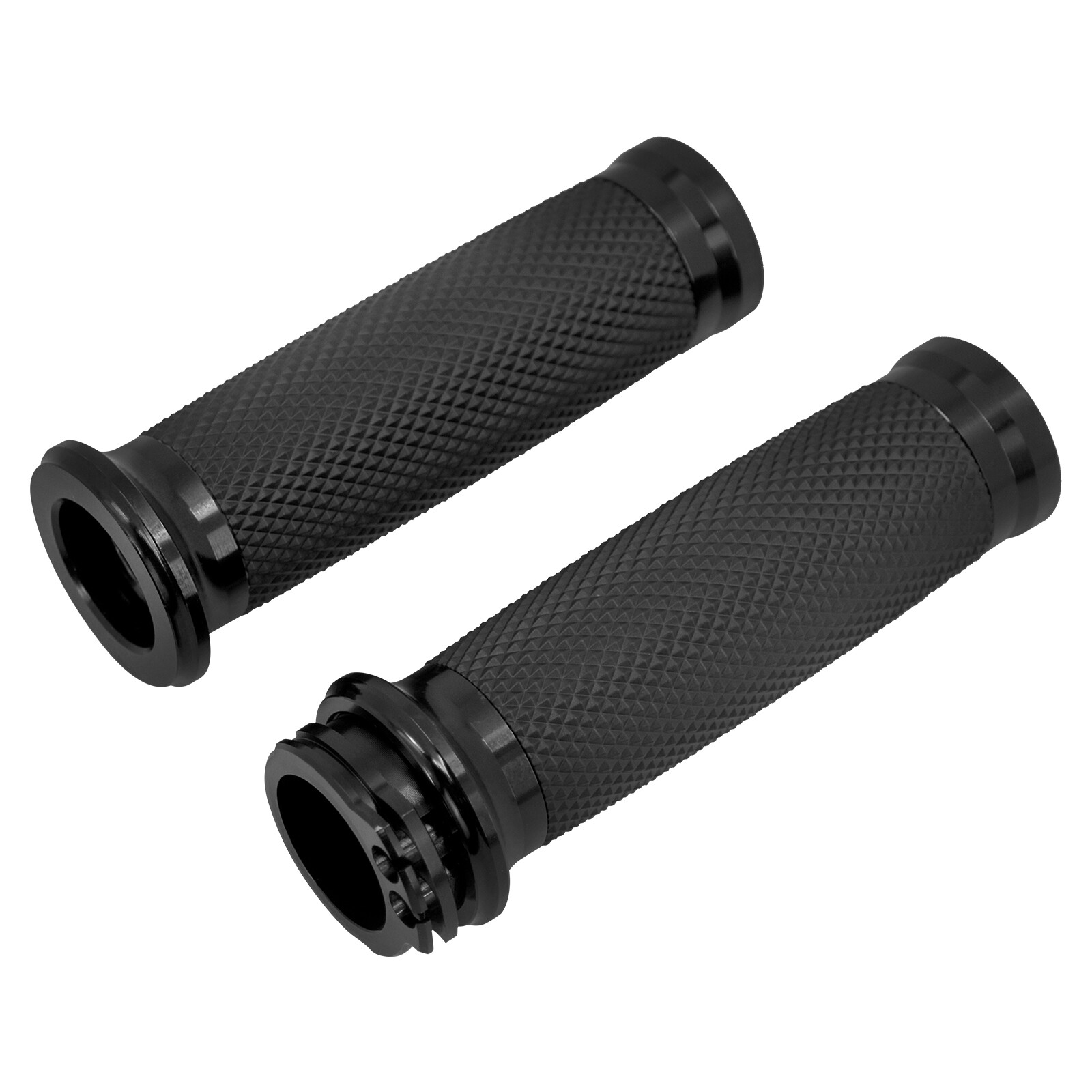 1″ Motorcycle Black Handlebar Hand Grips Fit For Harley Touring Softail Dyna