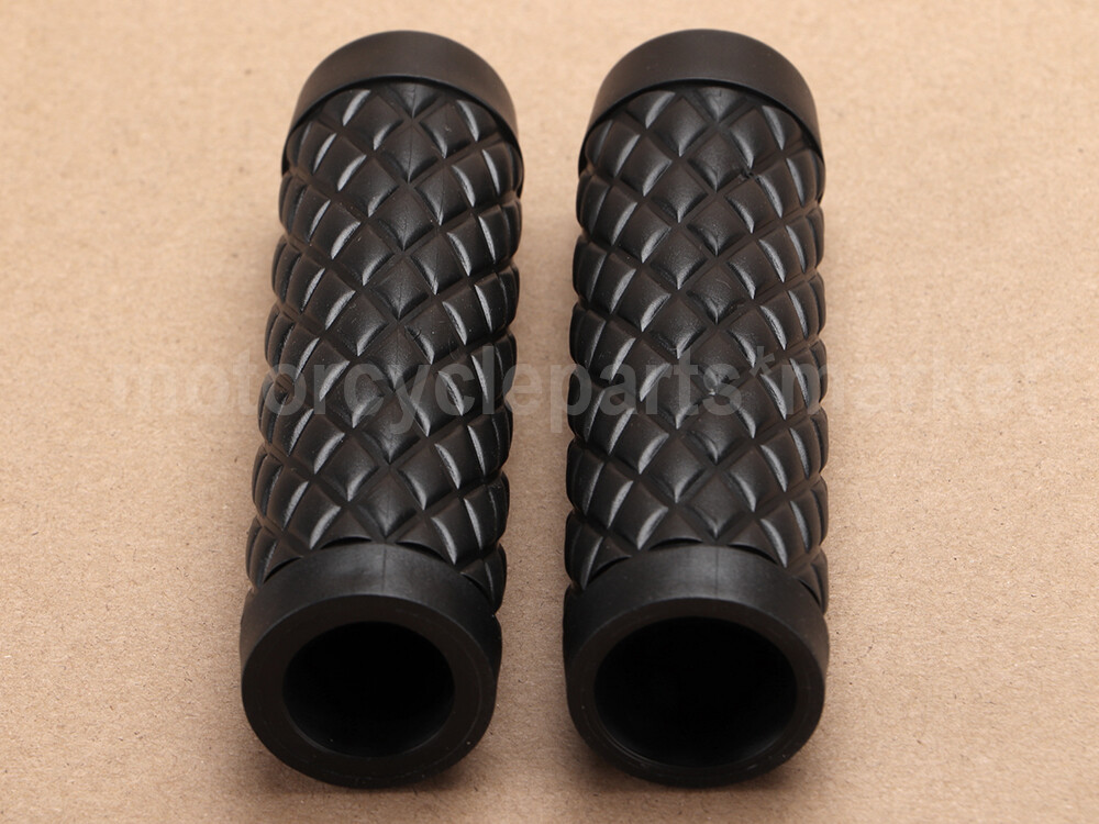 Pair 1″ Black Rubber TPV Torker Grips For Harley Dyna Softail Sportster 883 1200