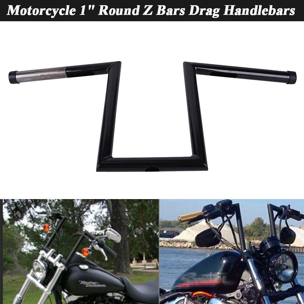 1″ Drag Z-Bar Rise 10-1/2″ Ape Hanger Handlebars For Harley Sportster Softail XL