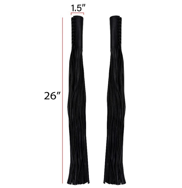 Leather Motorcycle Handlebar Cover Tassels, Black – Universal Fringe Covers New