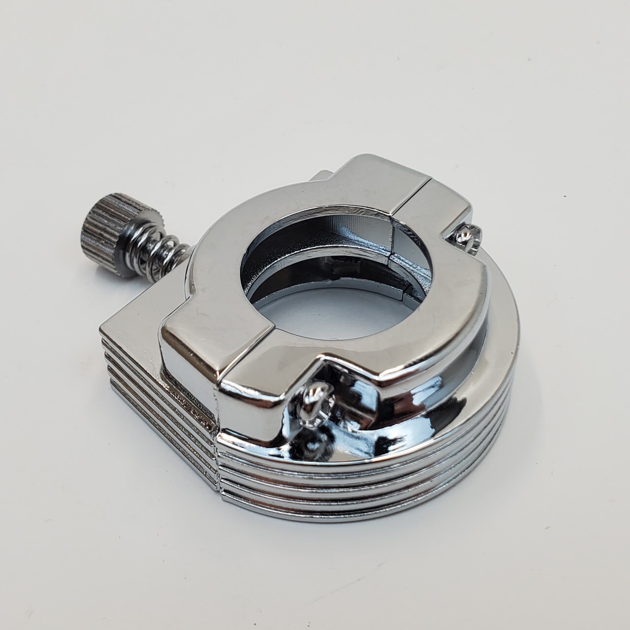 Harley Style CHROME Throttle Housing Clamp for 1″ Bars – 1/4″-20 Single Cable