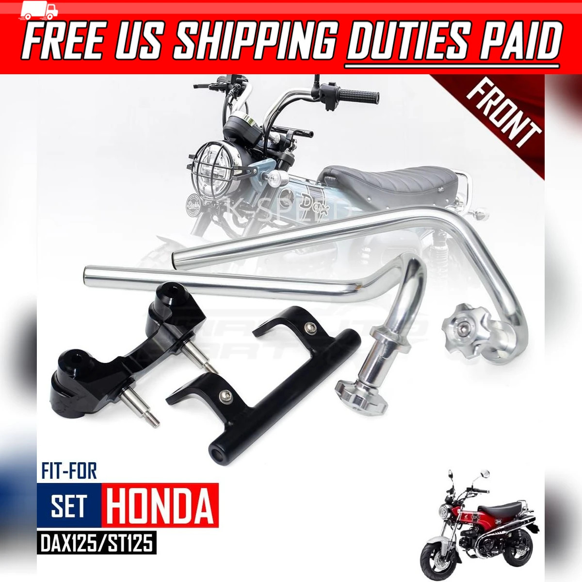 Foldable Customized Kit Set Handle bar Silver Diabolus For Honda Dax125 St125
