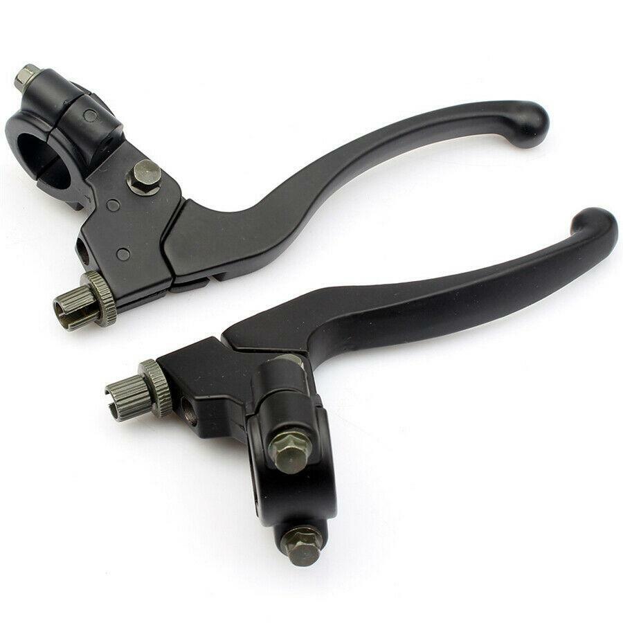 1Pair Right Left 7/8″ 22mm Brake Clutch Lever Set Black Aluminum For Motorcycle