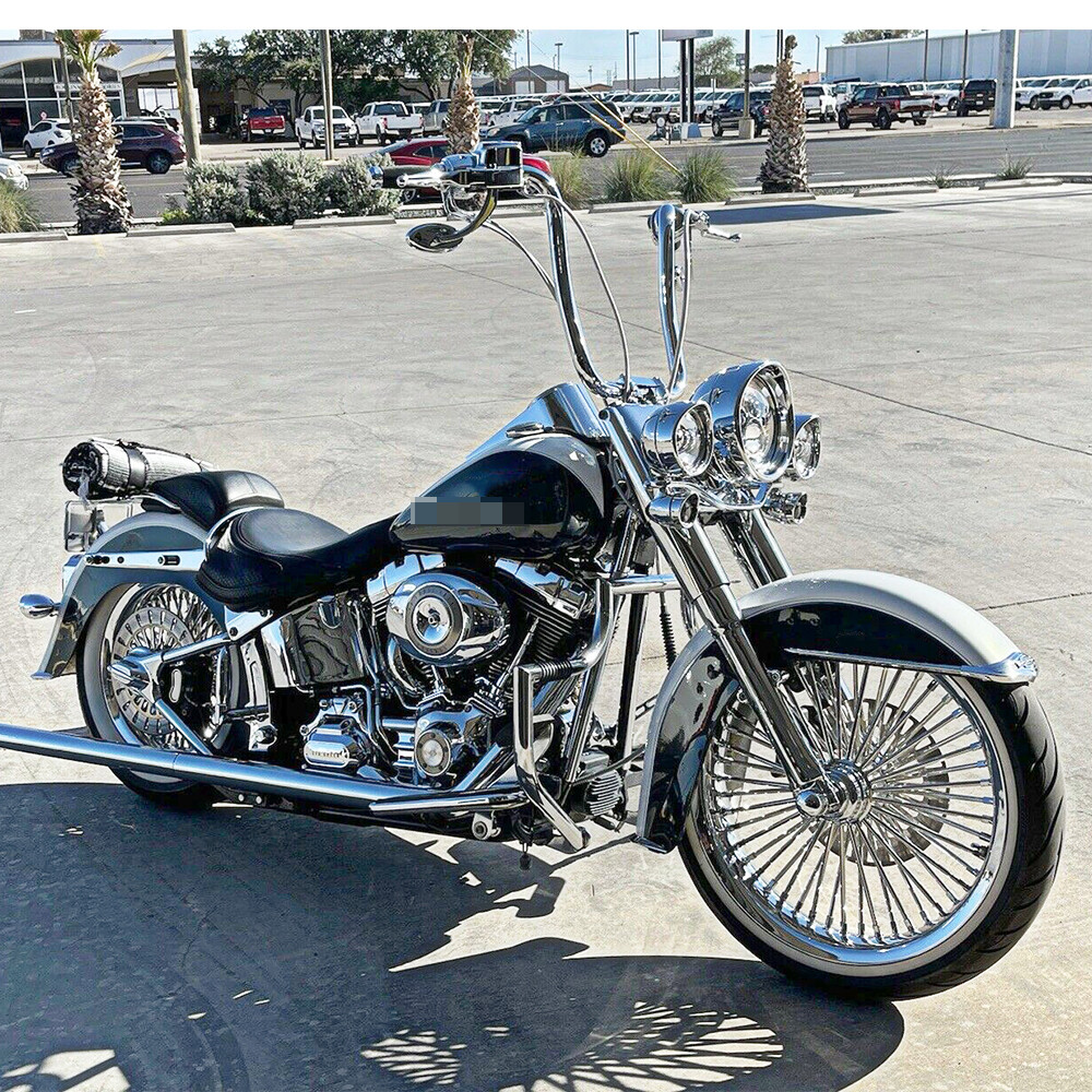MOFUN Chrome 16″ x 1.25″ Gangster Apes Handlebars For Harley Softail, Road King