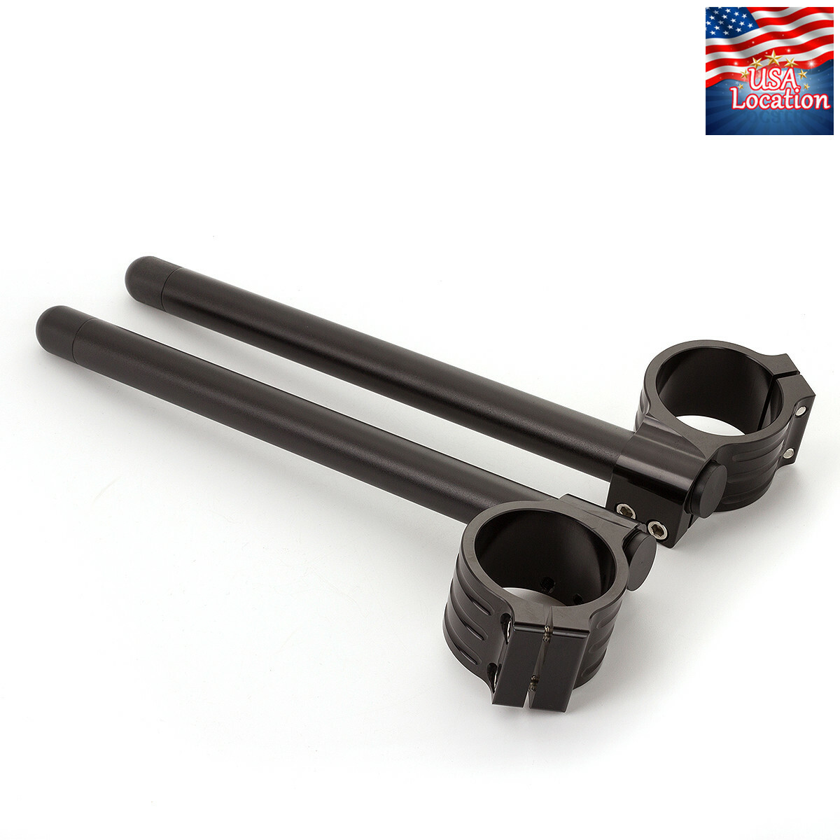 41mm Clip Ons Fork Handlebar Clamp CNC Handle Bars Clip-on Tube 10 Degrees Black