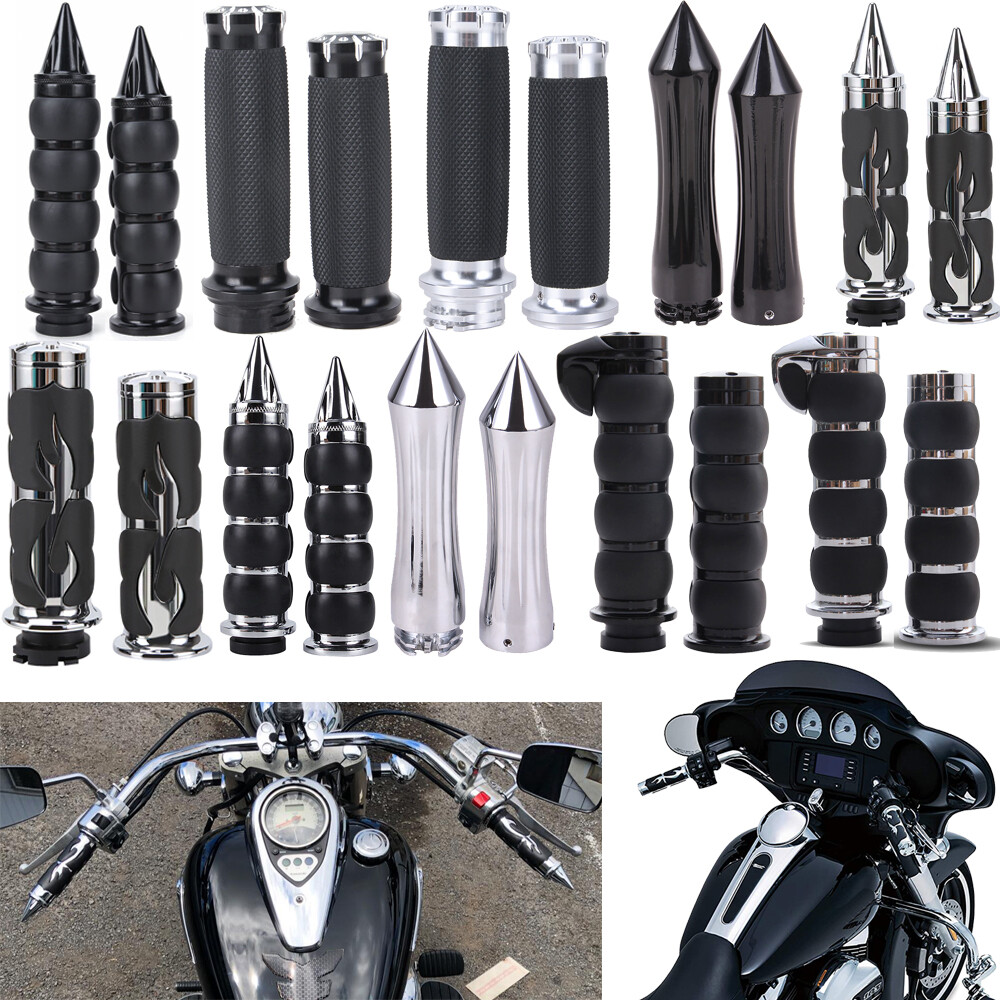 1″ Motorcycle Hand Grips Handlebar w/ throttle for Harley Yamaha Honda Kawasaki