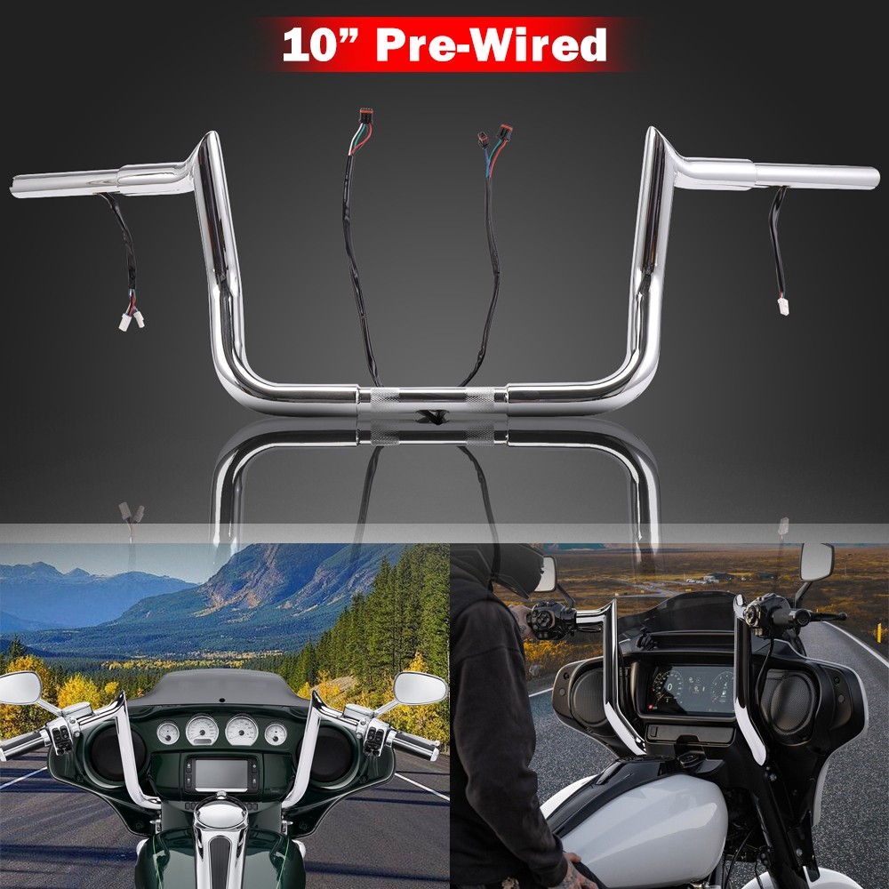 10″ 12″ 14″ Prewired Bars Meathook Apes For Harley Electra Street Glide Special