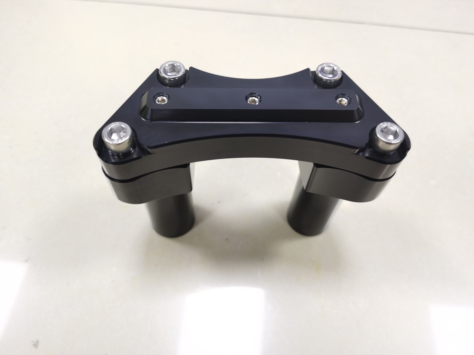 4″ Black Handlebar Risers Top Clamp For Harley 1″ Bar Sportster 1200 883 Softail