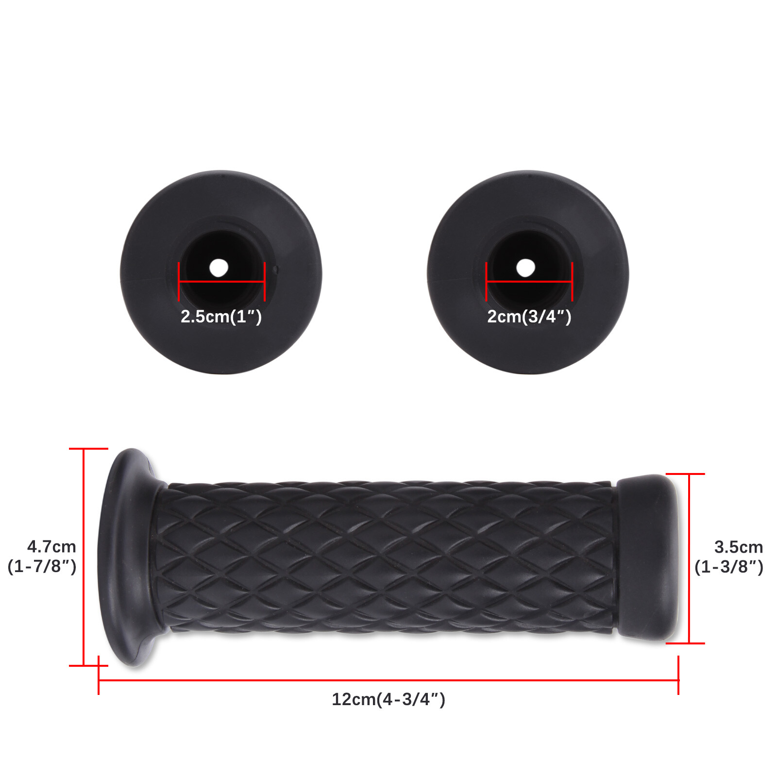 Motorcycle 7/8″ Hand Grips Handlebar Gel Rubber For Honda Suzuki Yamaha Kawasaki