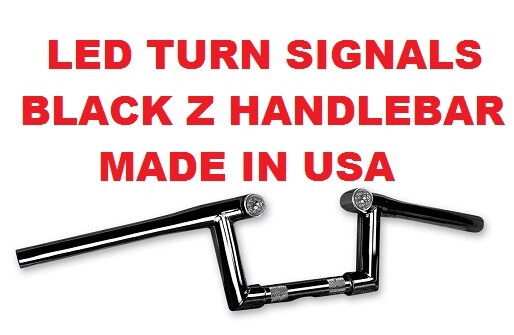 5″ Ape Hangers w/ LED’s 1 Inch Z Bars Black Handlebars by Paughco Harley H41Z5B