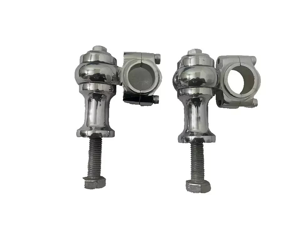 Handlebar Risers Clamp (2″ Rise Approx Fits Universal Motorcycle Brass Chrome 1″