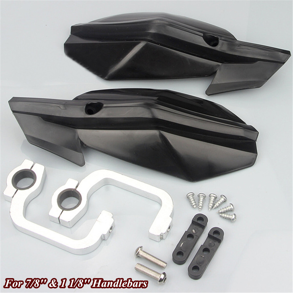 Black Plastic & Aluminum Hand Guard Handguard For 22/28mm Motorcycle Handlebar