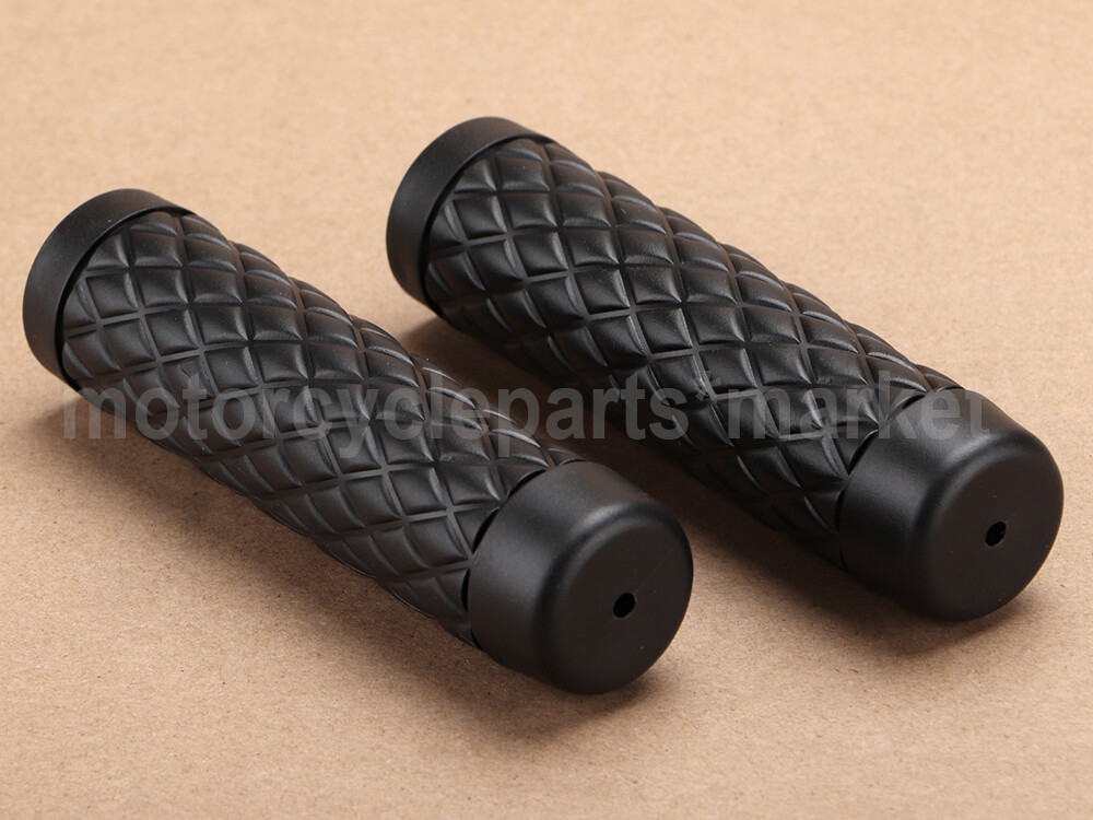 Pair 1″ Black Rubber TPV Torker Grips For Harley Dyna Softail Sportster 883 1200