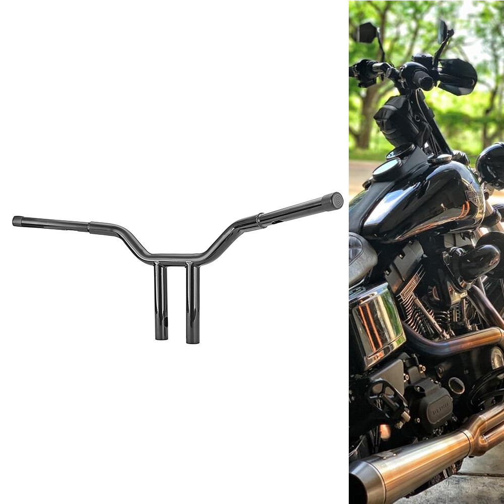 Black 12″ Rise MX-T Bar Handlebar For Harley Sportster Softail Dyna Low Rider