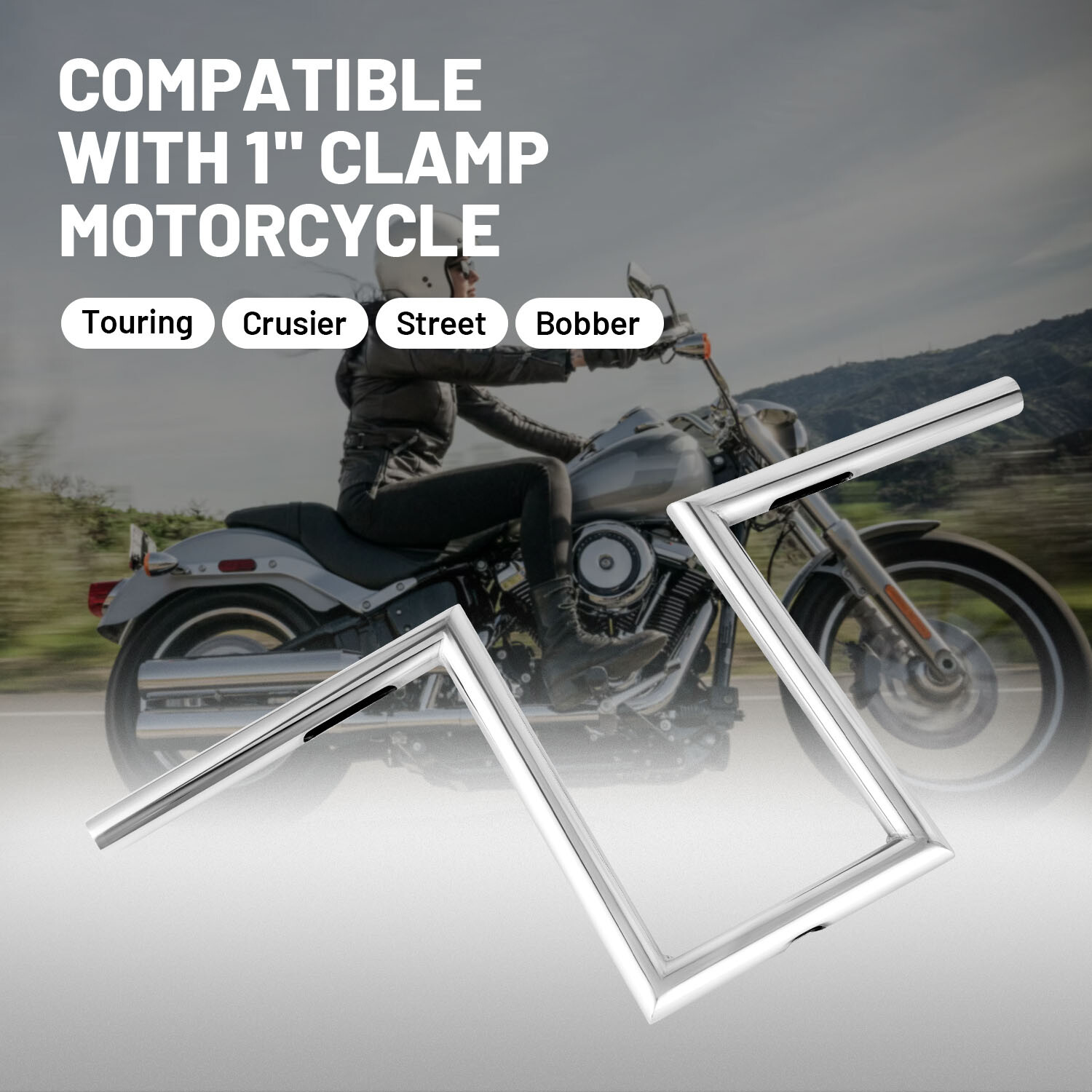 1″ Inch 25cm Handlebar 10-1/2″ Rise Hangers For Road King 883 1200 FLST FXS Dyna