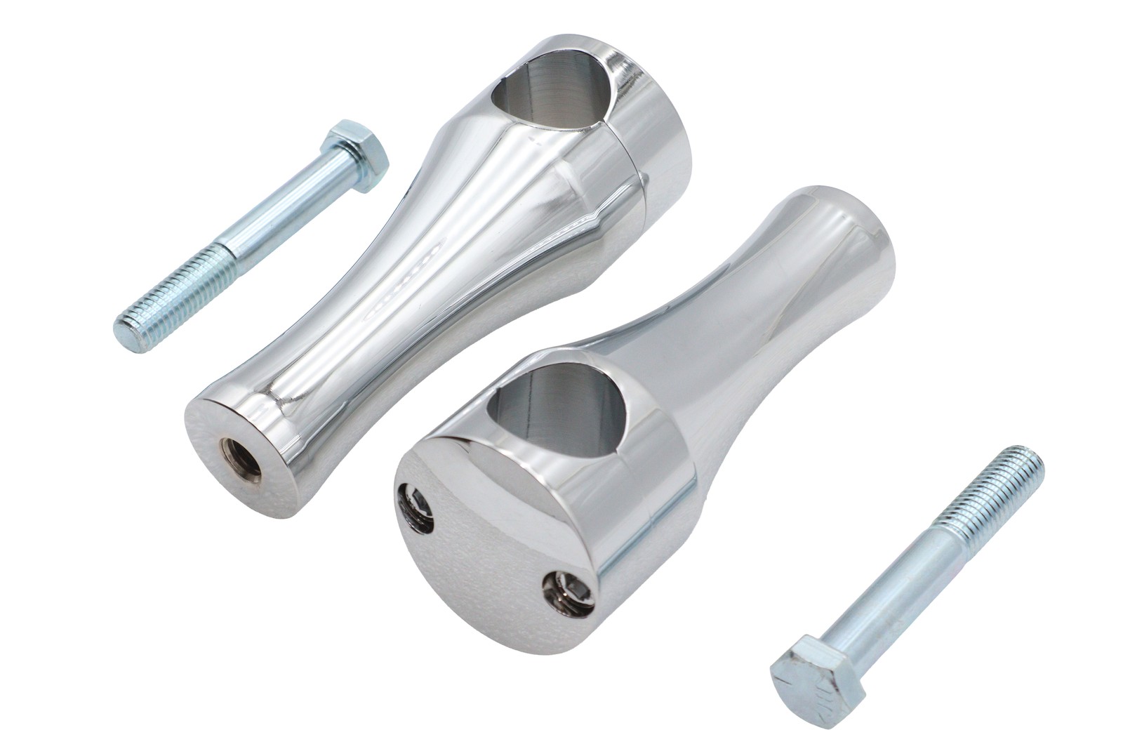 5 inch Solid Billet Chrome Riser Set fits Harley Davidson