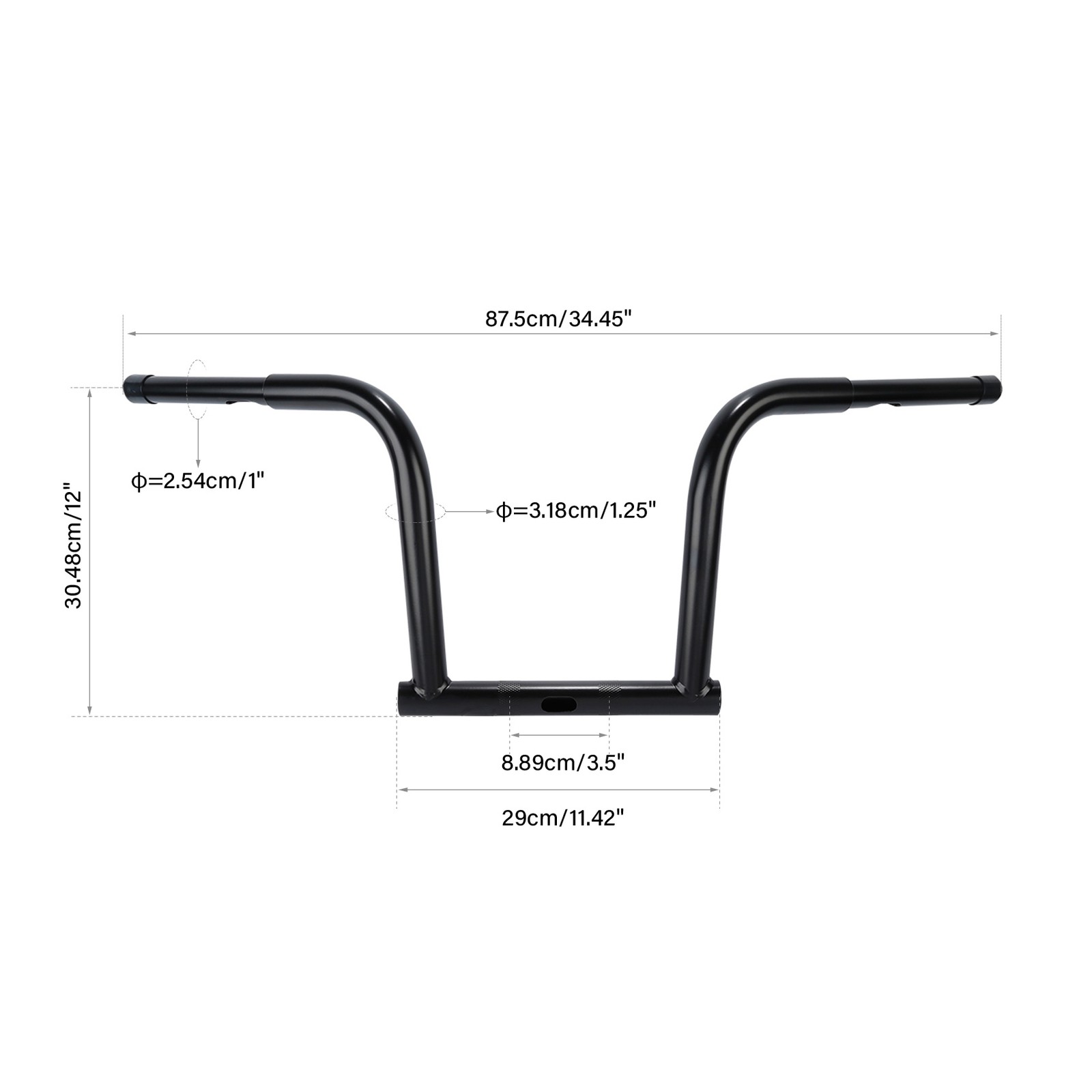 12″ Rise 1.25” Ape Hanger Handlebar Fit For Harley Dyna Wide Glide FXDWG 06-17