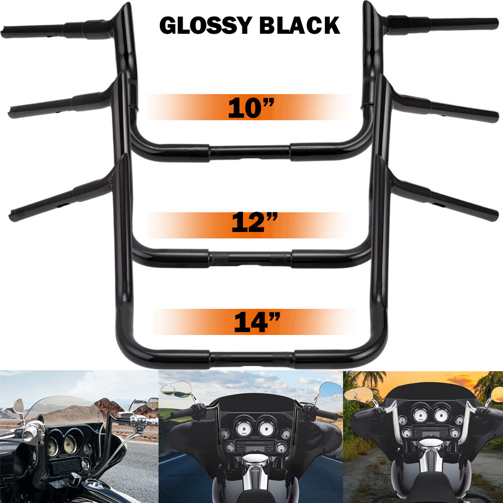 10″ 12″ 14″ Meathook Ape Hangers Handlebar for Harley Electra Glide Street Glide