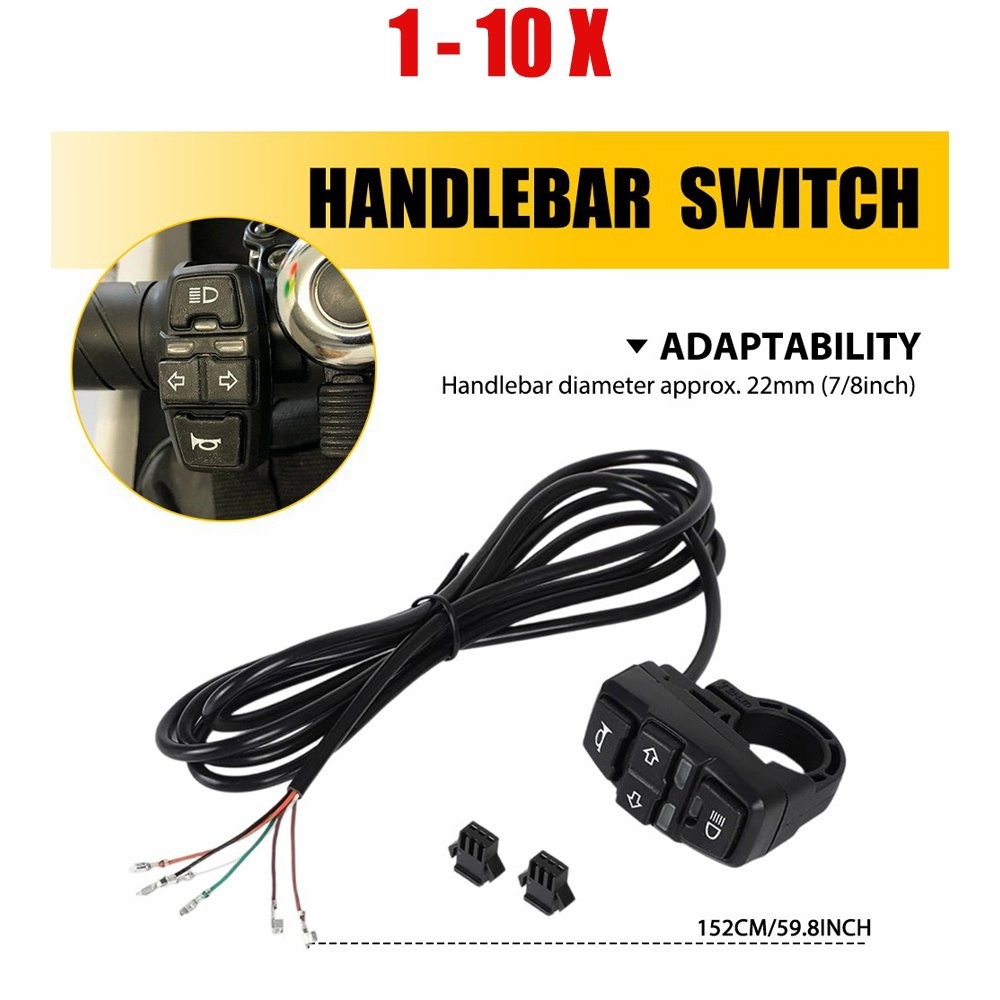 7/8″ 22mm Motorcycle Handlebar Horn Turn Light Switch Control Universal 1-10PCS