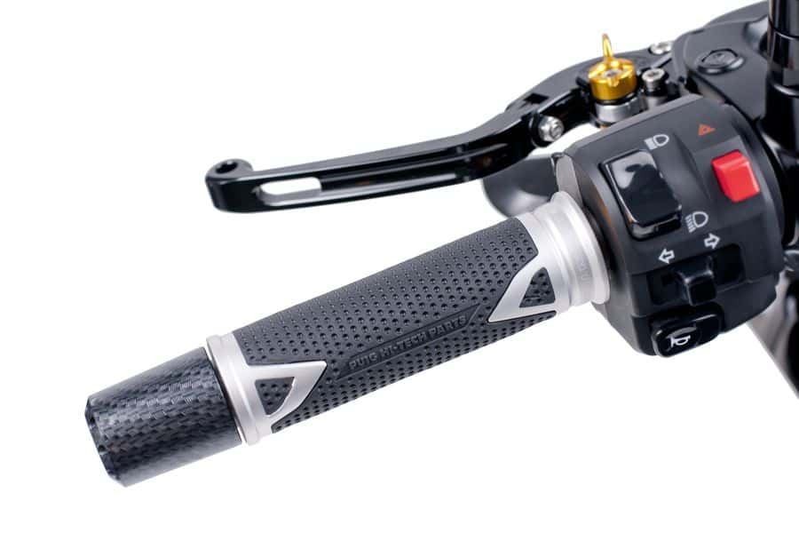 Puig Silver Radikal Grips 123mm Length for 22mm Handlebars Universal
