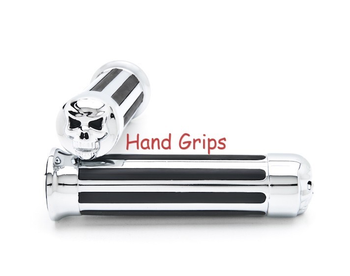 Hand Grips 7/8” Handlebar fit for HONDA SUZUKI Kawasaki Yamaha bikes CHROMED