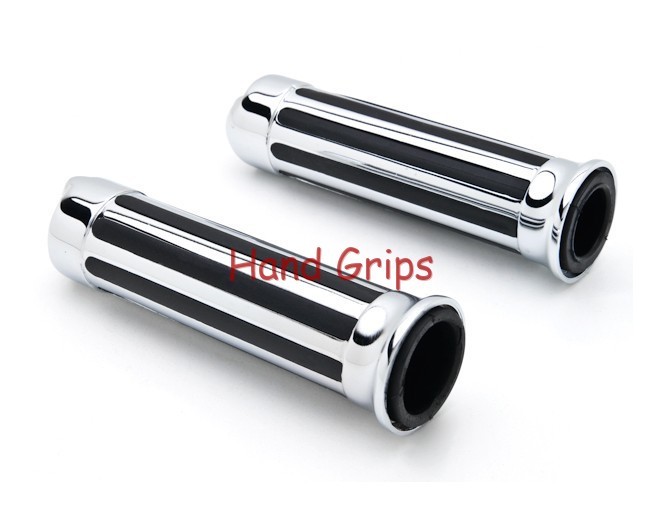 Hand Grips 7/8” Handlebar fit for HONDA SUZUKI Kawasaki Yamaha bikes CHROMED