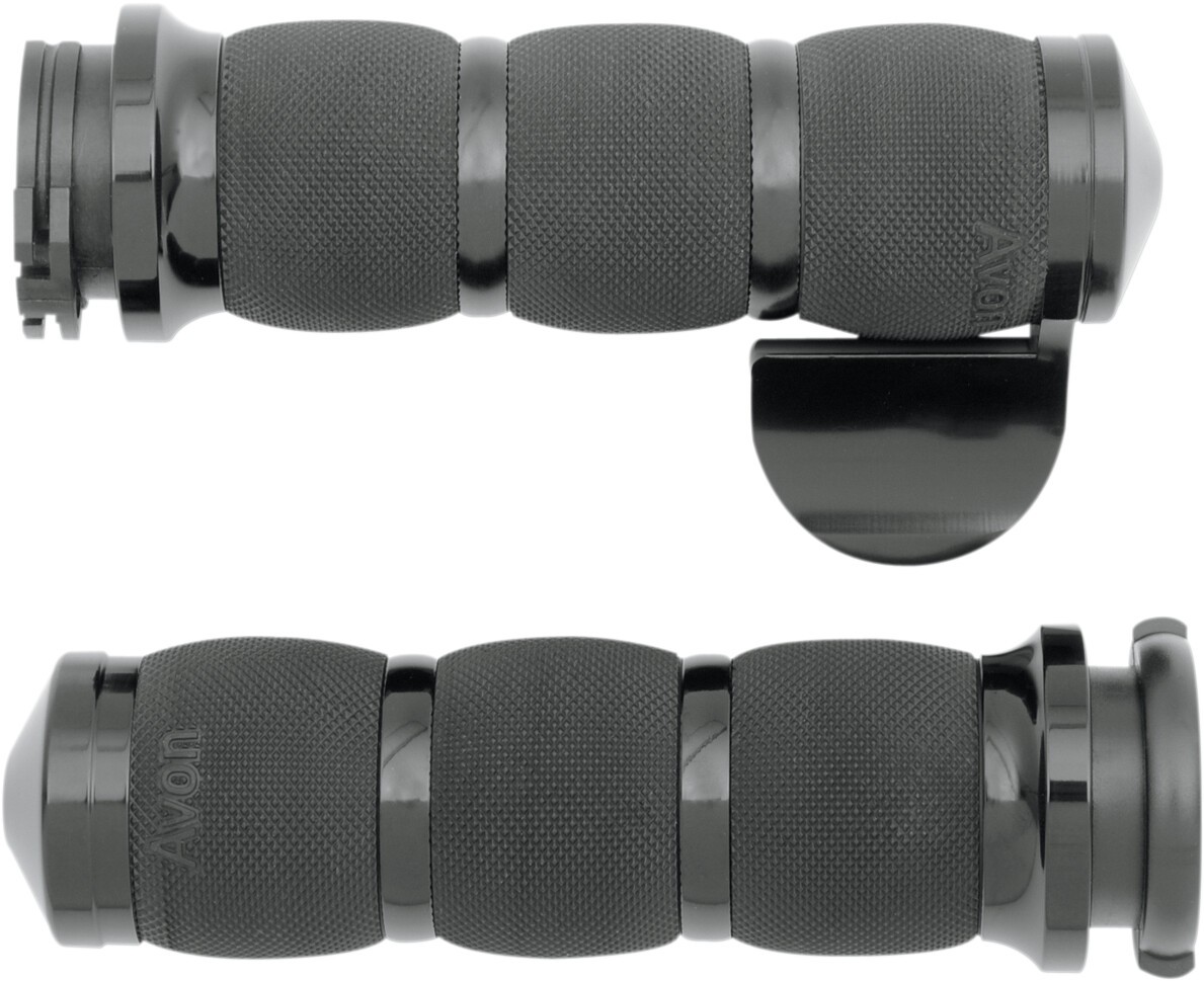 Avon Air Cushion Grips with Throttle Boss Black Anodized Pair