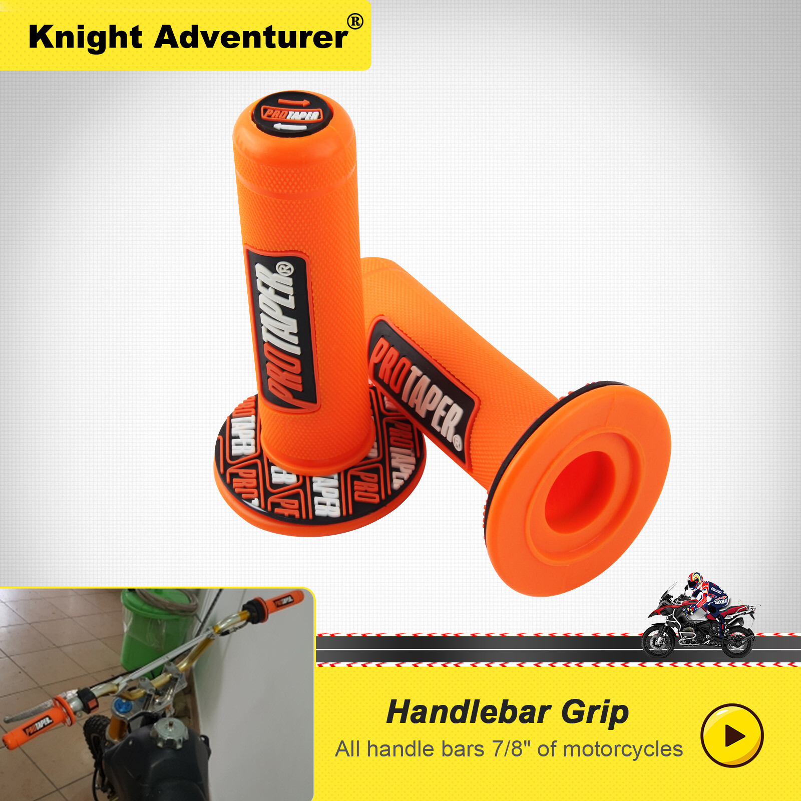 10 Colors ATV Scooter Dirt Pit Bike 7/8″ 22/24MM Hand Grips Rubber Handlebar