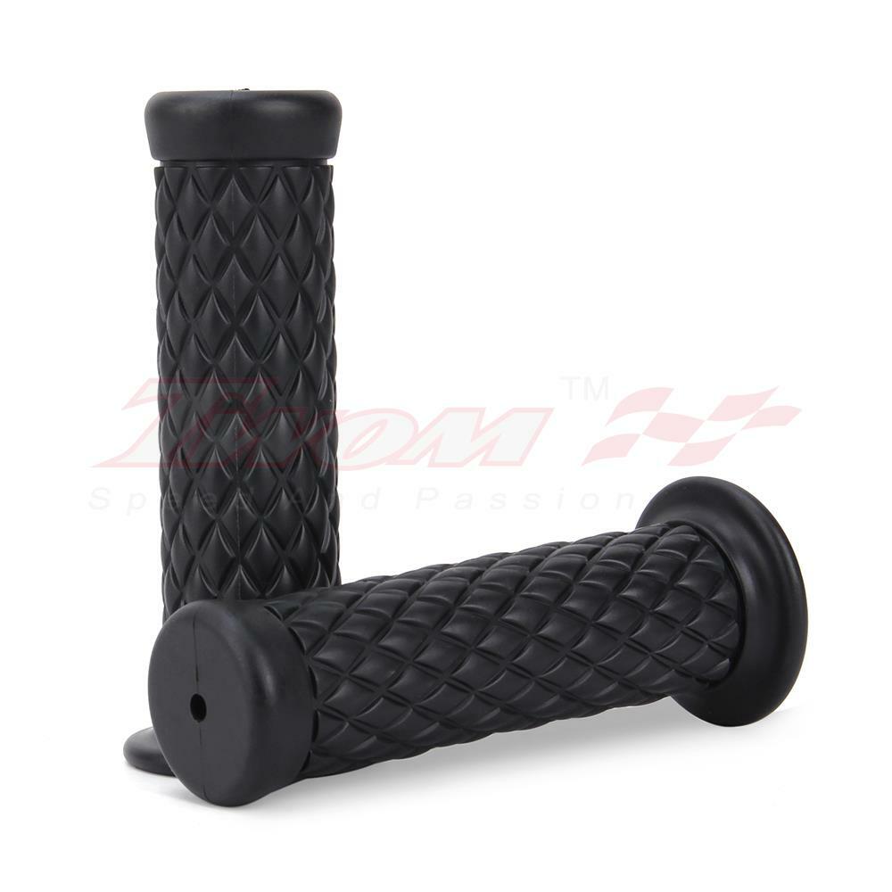 Pair 7/8″ 22mm Motorcycle Rubber Handlebar Hand Grips Bar For Bobber Cafe Racer